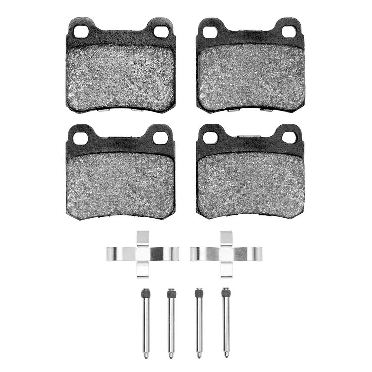 Ceramic Brake Pads & Hardware Kit, 1983-1995 Mercedes-Benz, Position: Rear