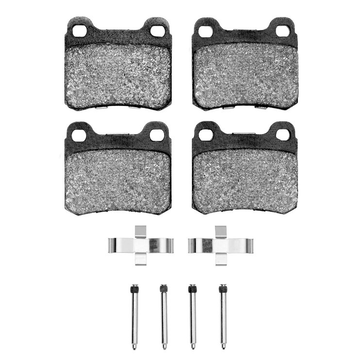 Ceramic Brake Pads & Hardware Kit, 1983-1989 Mercedes-Benz, Position: Rear