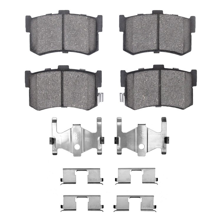 Ceramic Brake Pads & Hardware Kit, 1986-1988 Acura/Honda, Position: Rear