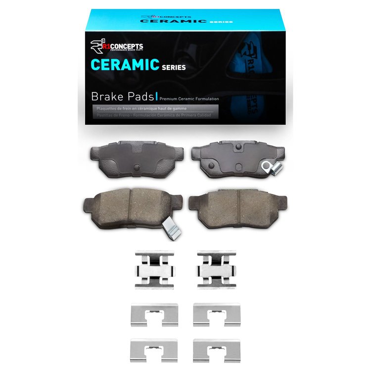 Ceramic Brake Pads & Hardware Kit, 1985-1989 Acura/Honda, Position: Rear