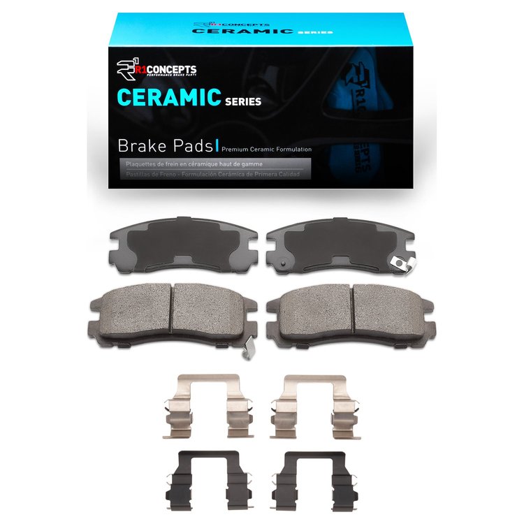 Ceramic Brake Pads & Hardware Kit, 1988-1999 Fits Multiple Makes/Models, Position: Rear