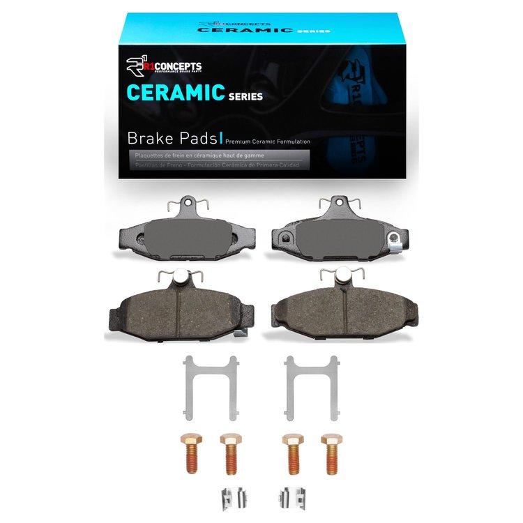 Ceramic Brake Pads & Hardware Kit, 1985-1997 GM, Position: Rear