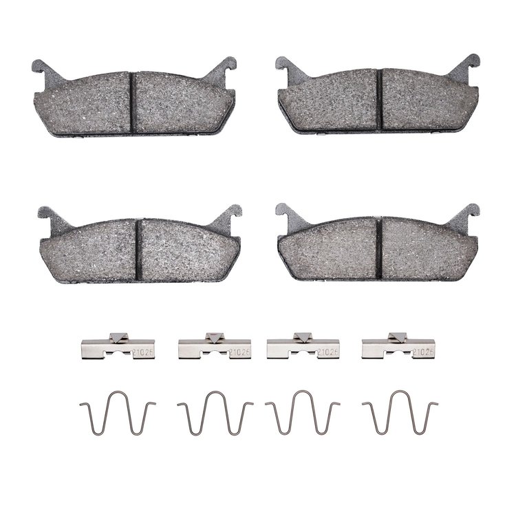 Ceramic Brake Pads & Hardware Kit, 1990-1996 Ford/Lincoln/Mercury/Mazda, Position: Rear