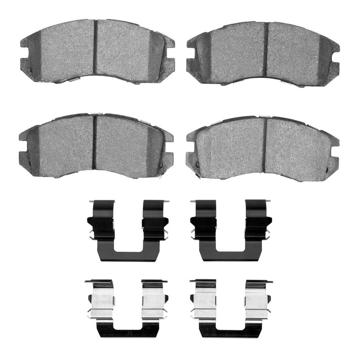 Ceramic Brake Pads & Hardware Kit, 1993-1996 Subaru, Position: Front