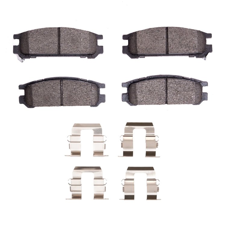 Ceramic Brake Pads & Hardware Kit, 1990-1999 Subaru, Position: Rear