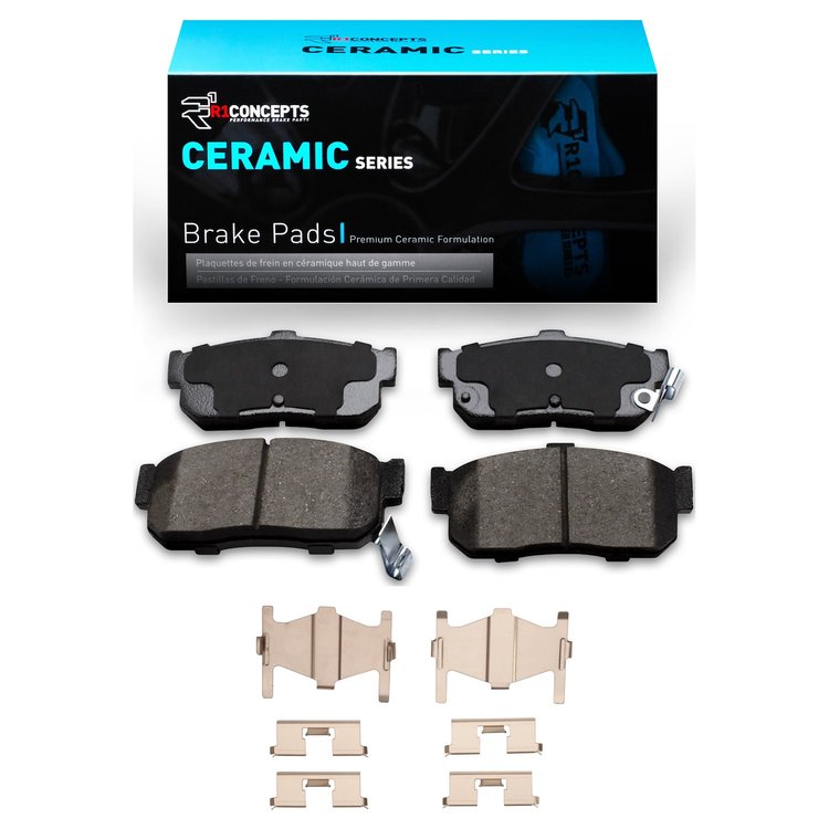 Ceramic Brake Pads & Hardware Kit, 1991-2001 Infiniti/Nissan, Position: Rear