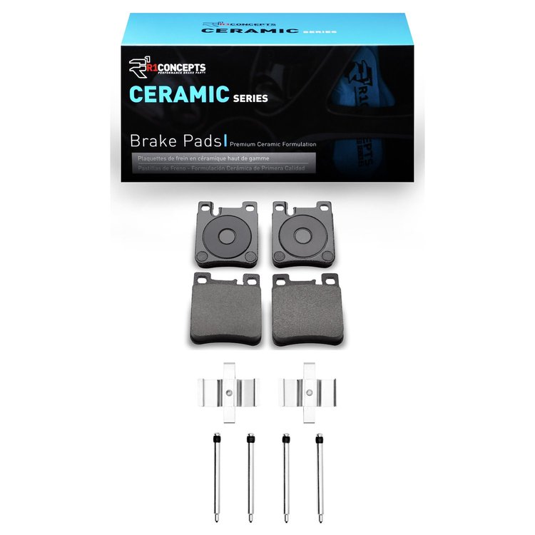 Ceramic Brake Pads & Hardware Kit, 1992-2009 Fits Multiple Makes/Models, Position: Rear