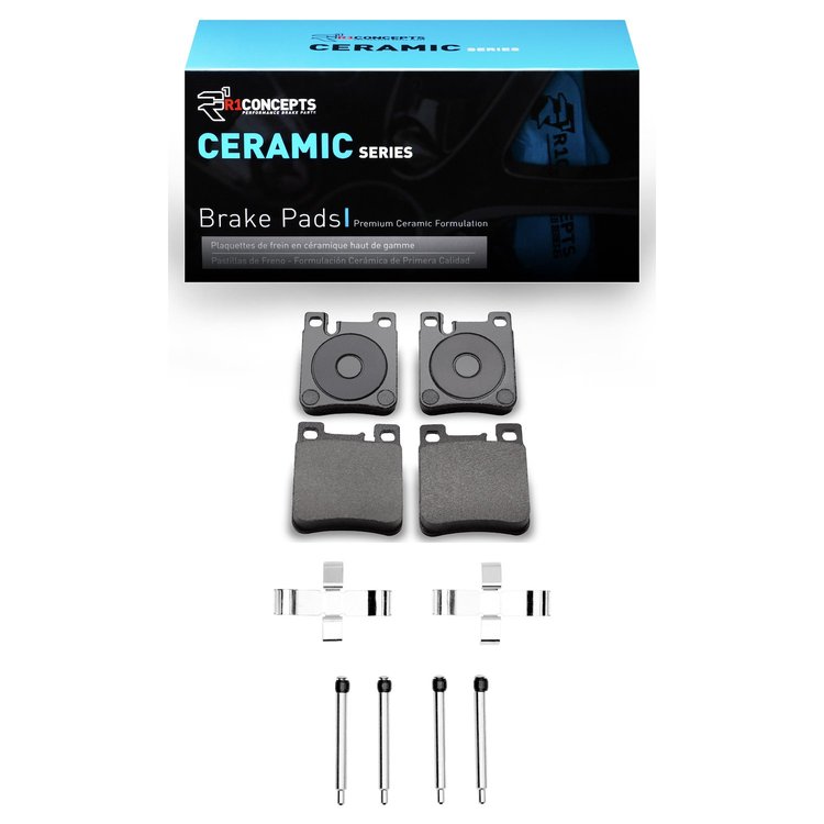 Ceramic Brake Pads & Hardware Kit, 1991-2003 Mercedes-Benz, Position: Rear