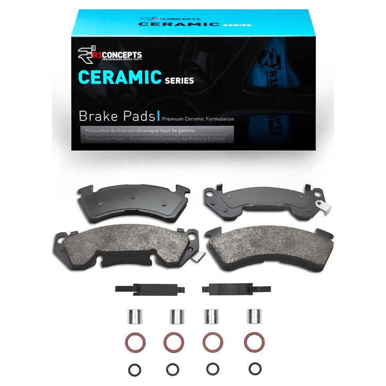 Ceramic Brake Pads & Hardware Kit, 1990-1996 GM, Position: Front