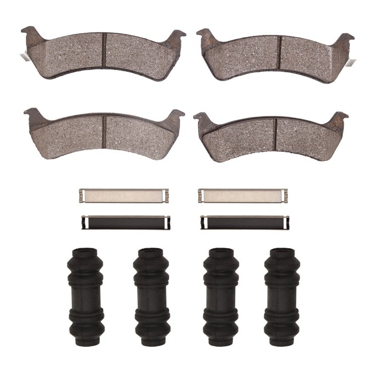 Ceramic Brake Pads & Hardware Kit, 1993-2005 Fits Multiple Makes/Models, Position: Rear