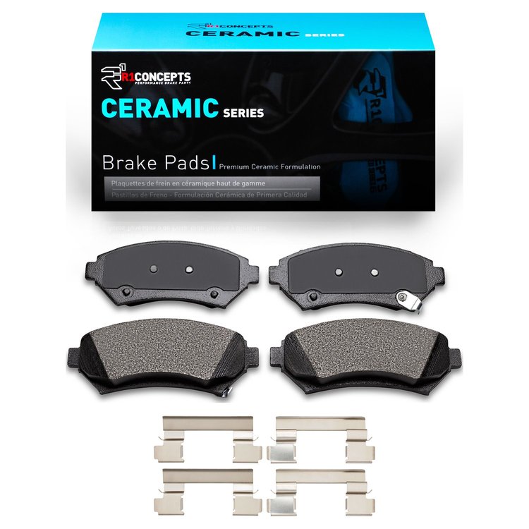 Ceramic Brake Pads & Hardware Kit, 1997-2005 GM, Position: Front