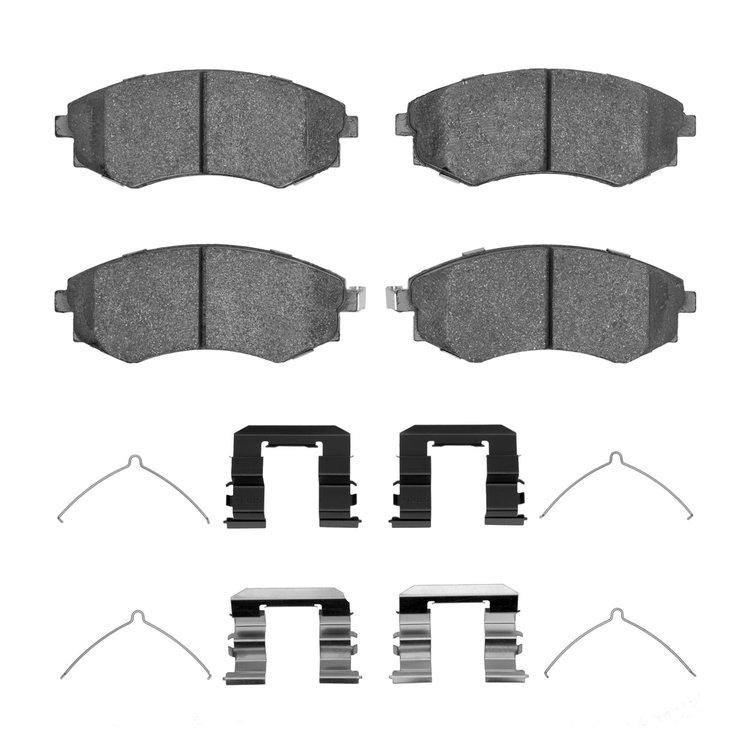 Ceramic Brake Pads & Hardware Kit, 1989-2003 Kia/Hyundai/Genesis, Position: Front