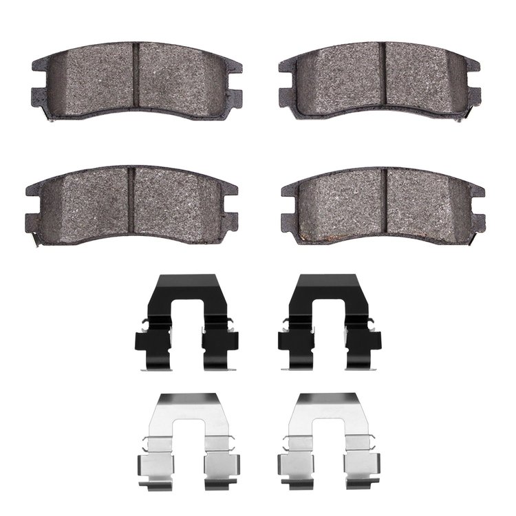 Ceramic Brake Pads & Hardware Kit, 1991-2005 GM, Position: Rear