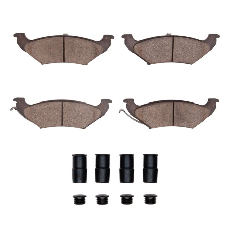 Ceramic Brake Pads & Hardware Kit, 1997-2000 Mopar, Position: Rear