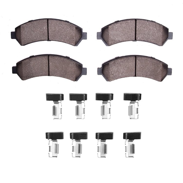 Ceramic Brake Pads & Hardware Kit, 1997-2005 GM, Position: Front