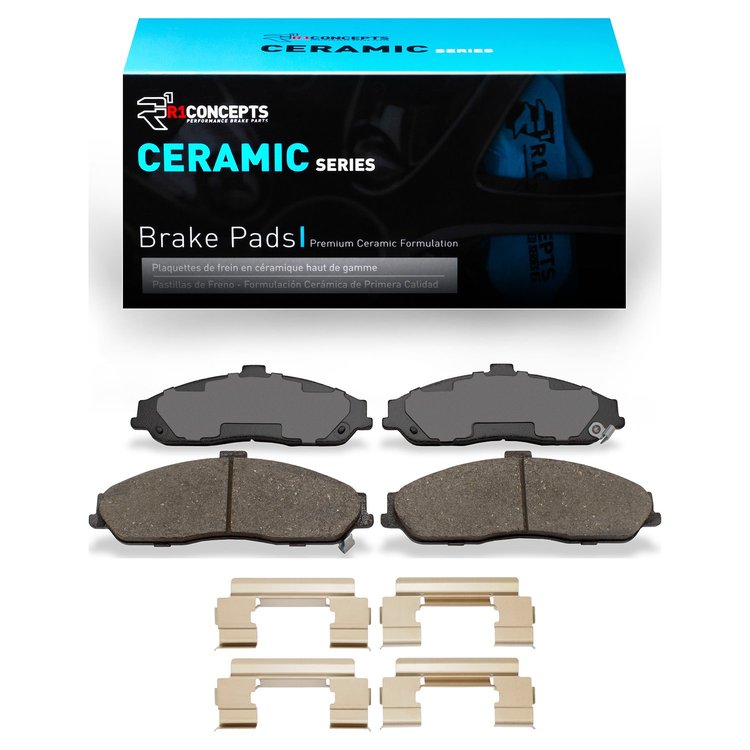 Ceramic Brake Pads & Hardware Kit, 2004-2009 GM, Position: Front