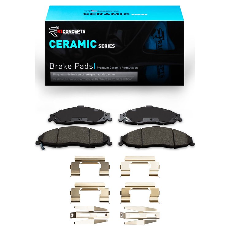 Ceramic Brake Pads & Hardware Kit, 1998-2002 GM, Position: Front
