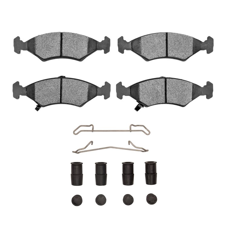 Ceramic Brake Pads & Hardware Kit, 1994-2000 Kia/Hyundai/Genesis, Position: Front