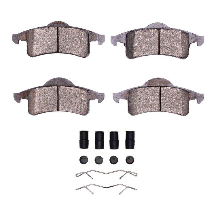 Ceramic Brake Pads & Hardware Kit, 1999-2004 Mopar, Position: Rear