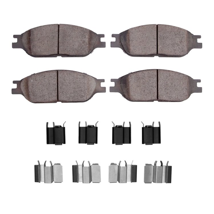 Ceramic Brake Pads & Hardware Kit, 1999-2003 Ford/Lincoln/Mercury/Mazda, Position: Front