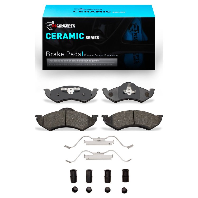 Ceramic Brake Pads & Hardware Kit, 2000-2002 Mopar, Position: Front