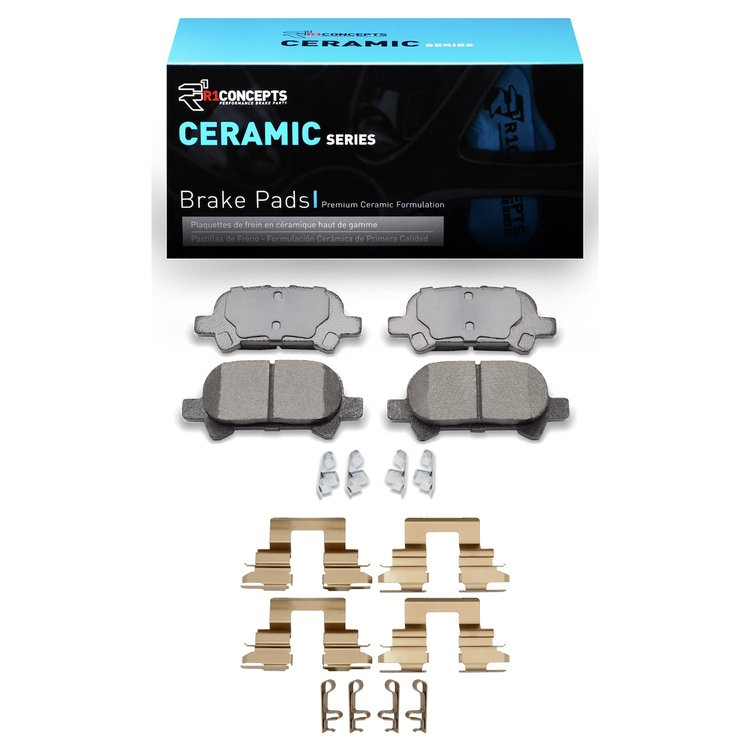 Ceramic Brake Pads & Hardware Kit, 2002-2008 Lexus/Toyota/Scion, Position: Rear