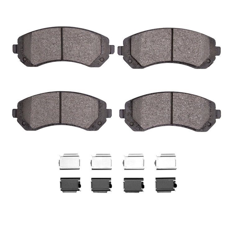 Ceramic Brake Pads & Hardware Kit, 2001-2007 GM, Position: Front