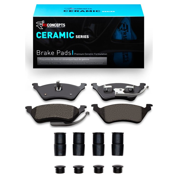 Ceramic Brake Pads & Hardware Kit, 2001-2007 Mopar, Position: Rear
