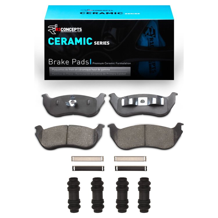 Ceramic Brake Pads & Hardware Kit, 2002-2005 Ford/Lincoln/Mercury/Mazda, Position: Rear