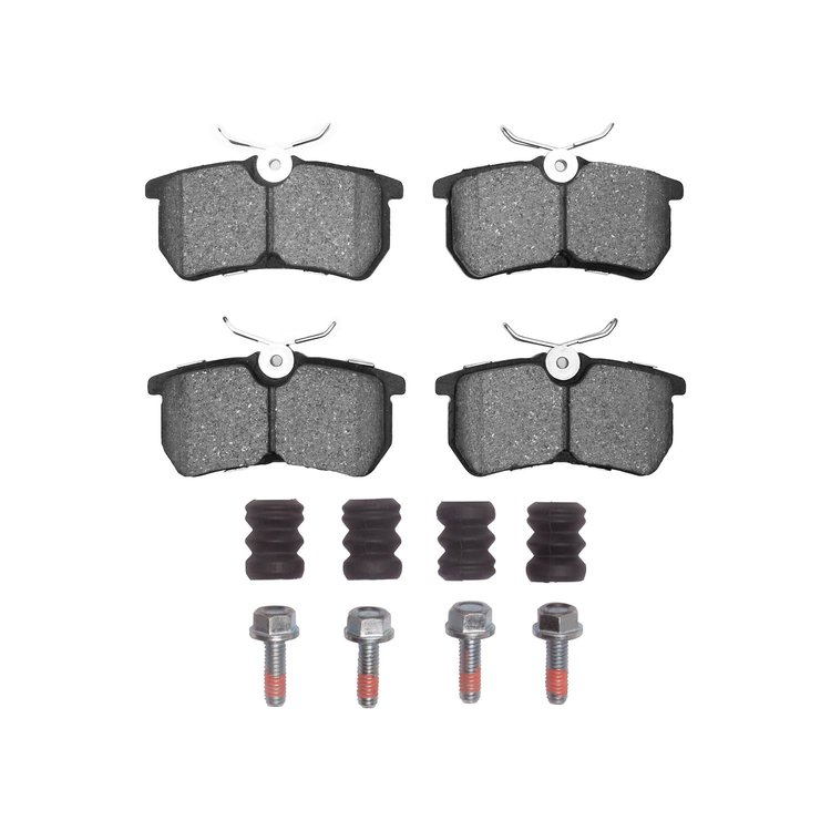 Ceramic Brake Pads & Hardware Kit, 2001-2019 Ford/Lincoln/Mercury/Mazda, Position: Rear