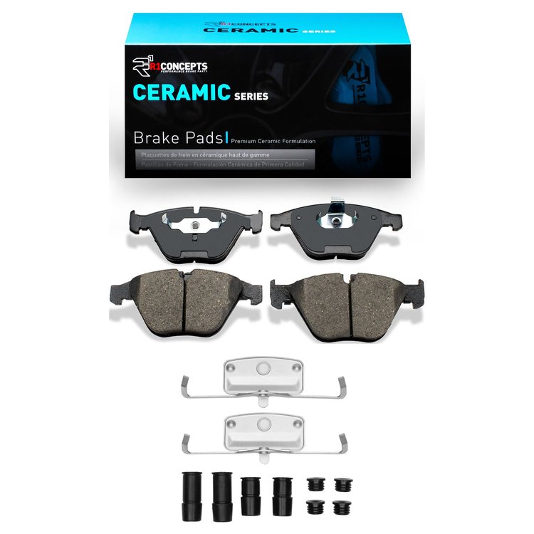 Ceramic Brake Pads & Hardware Kit, 2002-2013 BMW, Position: Front