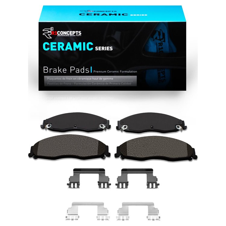 Ceramic Brake Pads & Hardware Kit, 2003-2008 GM, Position: Front