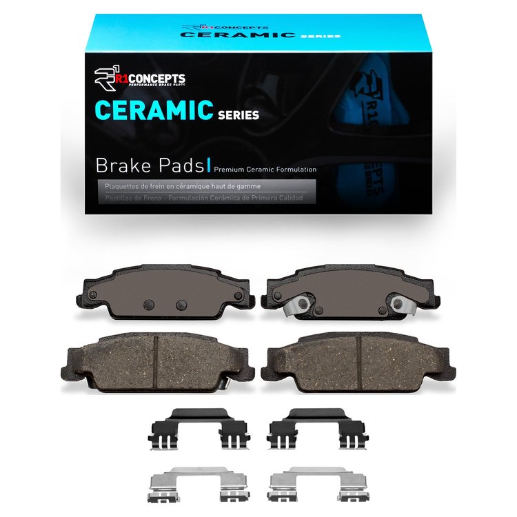 Ceramic Brake Pads & Hardware Kit, 2003-2011 GM, Position: Rear