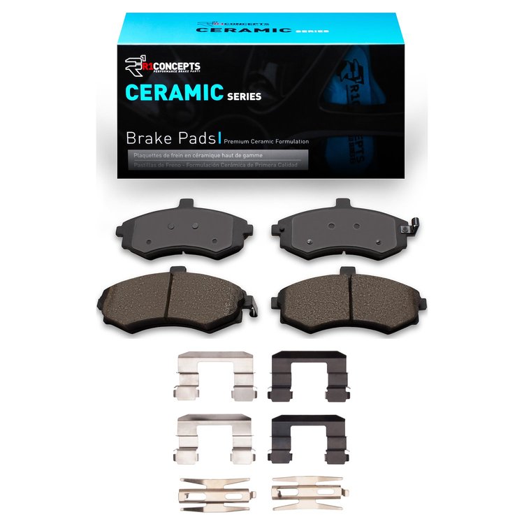 Ceramic Brake Pads & Hardware Kit, 2002-2005 Kia/Hyundai/Genesis, Position: Front