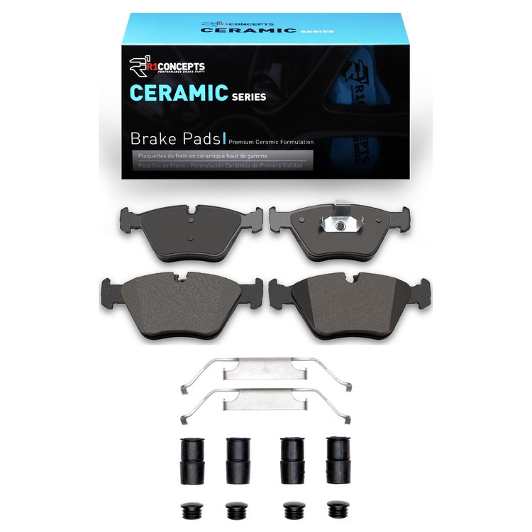 Ceramic Brake Pads & Hardware Kit, 2001-2010 BMW, Position: Front