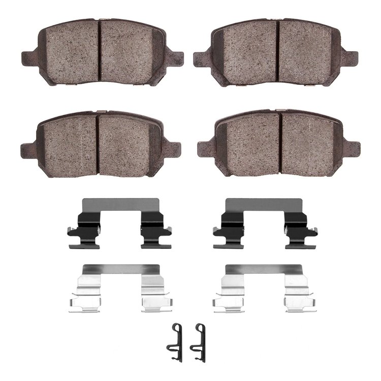 Ceramic Brake Pads & Hardware Kit, 2003-2010 GM, Position: Front