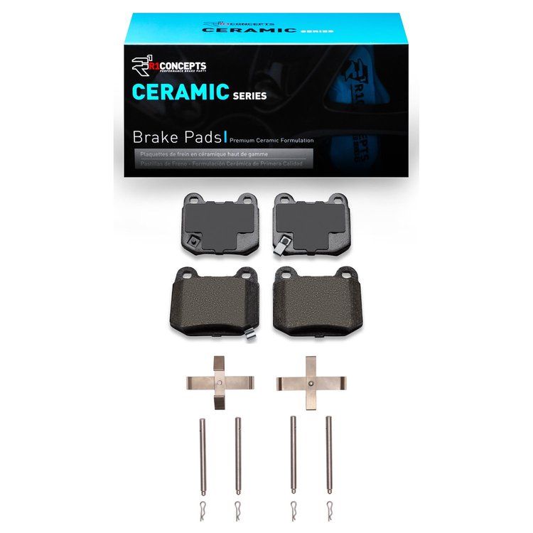 Ceramic Brake Pads & Hardware Kit, 2003-2020 Fits Multiple Makes/Models, Position: Rear