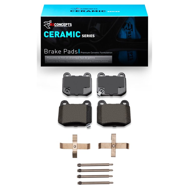 Ceramic Brake Pads & Hardware Kit, 2003-2006 Mitsubishi, Position: Rear