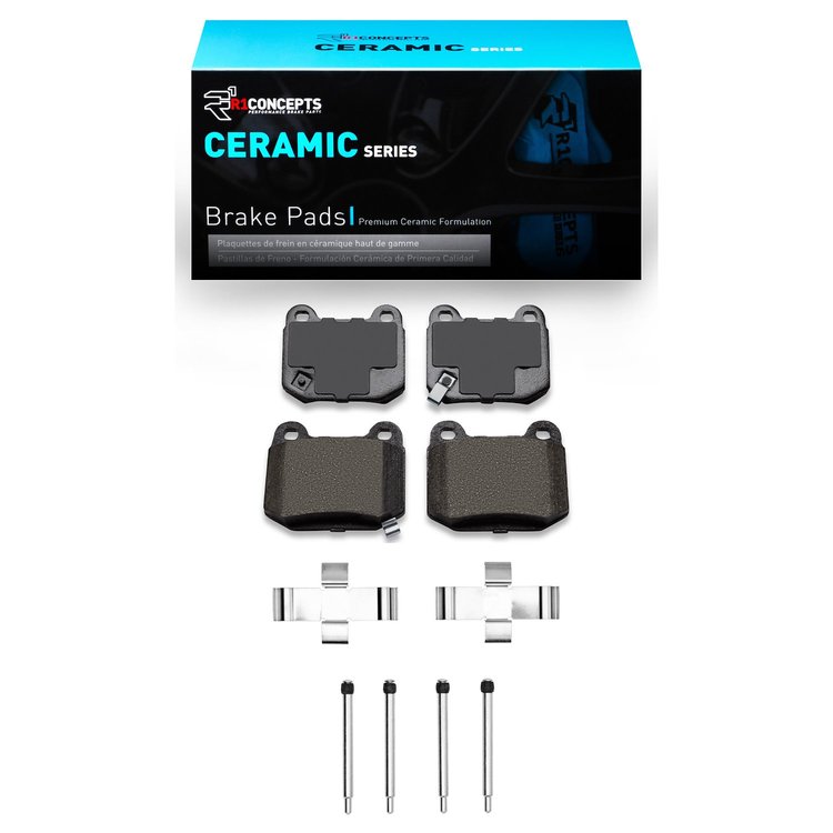 Ceramic Brake Pads & Hardware Kit, 2004-2006 Maserati, Position: Rear