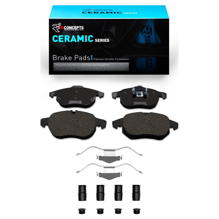 Ceramic Brake Pads & Hardware Kit, 2003-2005 GM, Position: Front