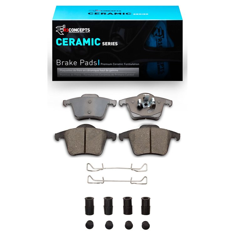Ceramic Brake Pads & Hardware Kit, 2003-2014 Volvo, Position: Rear