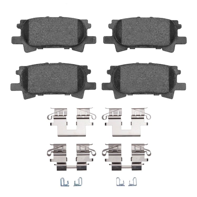 Ceramic Brake Pads & Hardware Kit, 2004-2009 Lexus/Toyota/Scion, Position: Rear