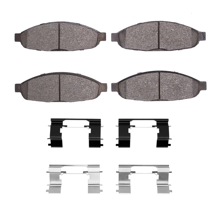 Ceramic Brake Pads & Hardware Kit, 2004-2008 Mopar, Position: Front