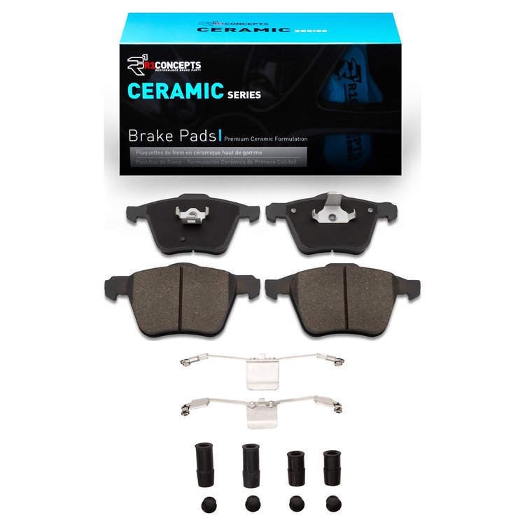 Ceramic Brake Pads & Hardware Kit, 2003-2009 Volvo, Position: Front