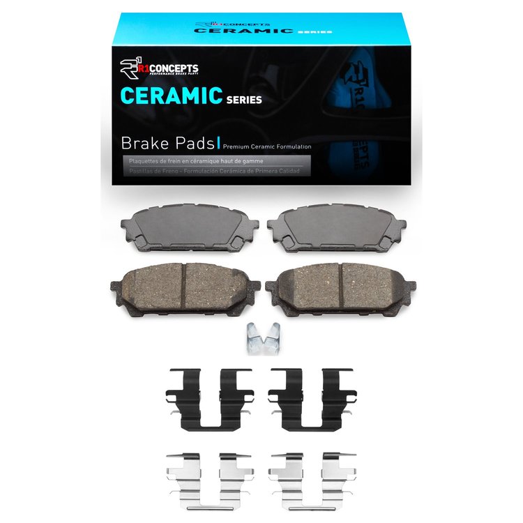Ceramic Brake Pads & Hardware Kit, 2003-2008 Fits Multiple Makes/Models, Position: Rear