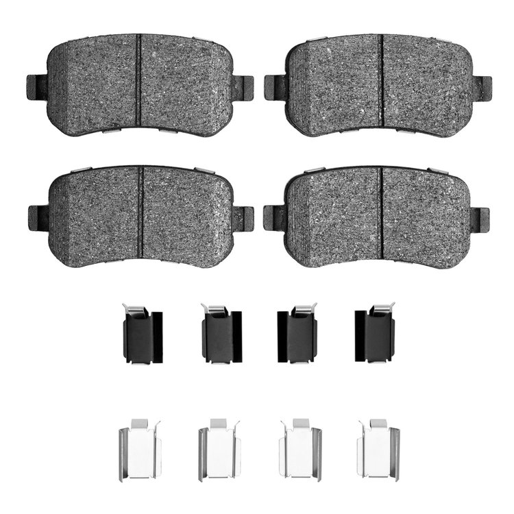 Ceramic Brake Pads & Hardware Kit, 2008-2012 Mopar, Position: Rear