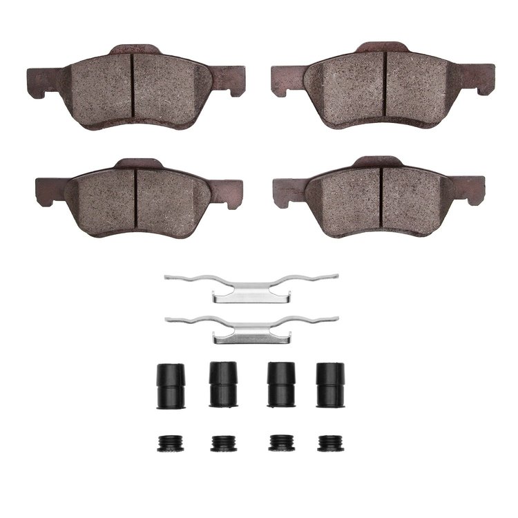 Ceramic Brake Pads & Hardware Kit, 2008-2012 Ford/Lincoln/Mercury/Mazda, Position: Front