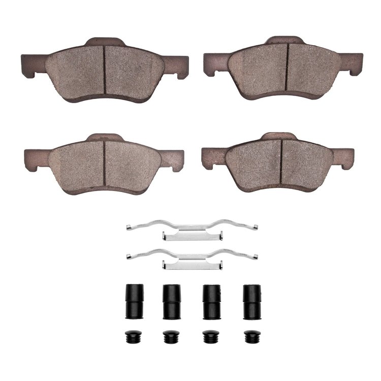 Ceramic Brake Pads & Hardware Kit, 2009-2012 Ford/Lincoln/Mercury/Mazda, Position: Front