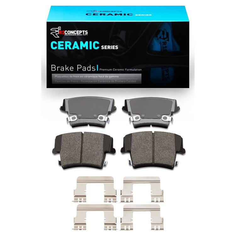 Ceramic Brake Pads & Hardware Kit, Fits Select Mopar, Position: Rear
