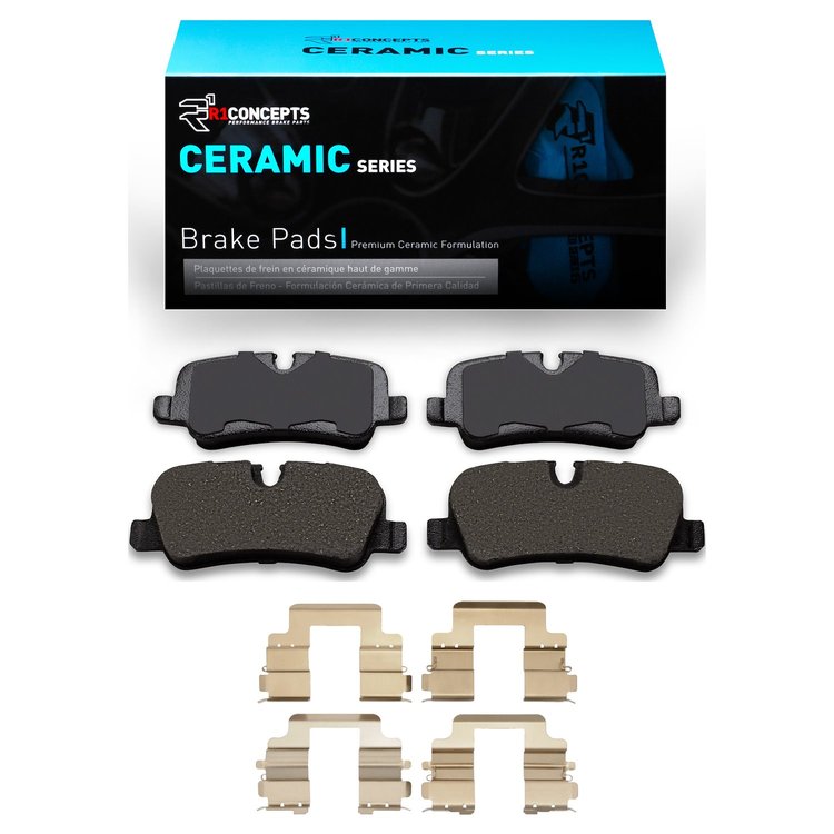 Ceramic Brake Pads & Hardware Kit, 2010-2013 Land Rover, Position: Rear